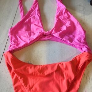 Leith Pink and Orange One-Piece Swimsuit